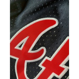 [Breathable Atlanta Shorts] Breathable Blue Atlanta-Inspired Shorts - Men's #13 Classic Embroidered Lettering, Elastic Waistband with Striped Accents - Ideal for Training & Competitive Play