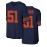 Men'S Dark Blue #51Breathable Rugby Jersey, Sports V-Neck Short Sleeved Uniform for Training And Matches, Embroidered American Football Shirt
