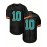 Men's Black #10 Embroidered Rugby Shirt - Breathable Loose Fit V-Neck Jersey Top with Teal & Orange Accents for Casual, Sports & Outdoor Activities - All-Season Machine Washable, Casual Streetwear, Sporty Aesthetic, Comfortable Fit