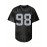 Men'S Black # 98 American Football Shirt Loose Embroidered Sports, Fashionable, Casual, Street Breathable Rugby Top