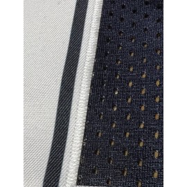 Men's Deep Blue # 22 Breathable Rugby Shirt, Sports V-neck Short Sleeve Training Match Uniform, Embroidered American Football Shirt