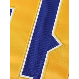 Men's Blue # 18 Ice Hockey Shirt, Loose Embroidered Long Sleeve, Sporty, Fashionable And Casual, Street Breathable