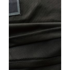 Men'S Black # 15 Breathable Rugby Shirt, Sports V-neck Short Sleeve Training Match Uniform, Embroidered American Football Shirt