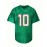 Men's Green # 10 Breathable Rugby Shirt, Sports V-neck Short Sleeve Training Match Uniform, Embroidered American Football Shirt
