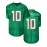 Men's Green # 10 Breathable Rugby Shirt, Sports V-neck Short Sleeve Training Match Uniform, Embroidered American Football Shirt
