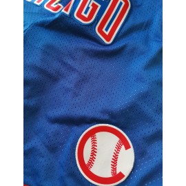 Men's Colorful Blue # Basketball Shorts, Classic Letter Embroidery Design, Button Style Short Sleeved Breathable Shirt, Suitable for Training And Competition