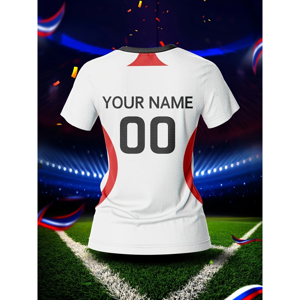Women's V-Neck Soccer Jersey | Customizable Name & Number | Breathable Polyester | Quick-Dry, Moisture-Wicking | Multi-Color Design for Training and Casual Wear | Spring/Summer/Autumn Sports Apparel Women's V-Neck Soccer Jersey | Customizable Name & Number | Breathable Polyester | Quick-Dry, Moisture-Wicking | Multi-Color Design for Training and Casual Wear | Spring/Summer/Autumn Sports Apparel