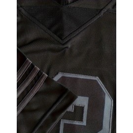 Customizable Women'S Plus Size Football Jersey - Personalized Team Name & Number, Breathable V-Neck Training or Casual Shirt for Summer Sports, Black with White Number Design, Sports Jersey, Sporty Design, Comfortable Fit