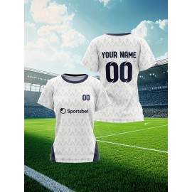 Customizable Plus Size Football Jersey for Women - Personalized Name & Number, Vibrant Soccer Graphic, Soft & Comfortable Fabric, Perfect for Training & Sports Activities, Soccer Accessories