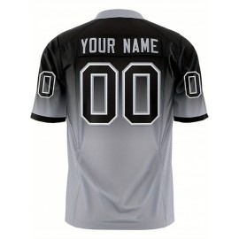 Customizable Plus Size Women'S Football Jersey - Personalized Name & Number, V-Neck Short Sleeve, Black & Neon Green with White Stripes & Logo, Breathable Summer Sports Training Uniform for Outdoor Competition