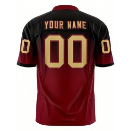 Customizable Plus Size Women'S Football Jersey - Personalized Name & Number, V-Neck Short Sleeve, Black & Neon Green with White Stripes & Logo, Breathable Summer Sports Training Uniform for Outdoor Competition