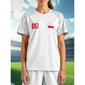 Customizable Women's Plus-Size Football & Baseball Jerseys - Personalized Team Name & Number, Soft Breathable Fabric, Round Neck Summer Sports Casual Wear, Outdoor Team Uniforms