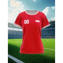 Customizable Women's Plus-Size Football & Baseball Jerseys - Personalized Team Name & Number, Soft Breathable Fabric, Round Neck Summer Sports Casual Wear, Outdoor Team Uniforms