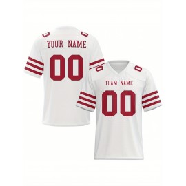 Personalized Football jersey Custom Football jersey Printed T-shirts Customize your favorite team and number, Everyday personalized hip-hop short-sleeved shirts, button- shirts
