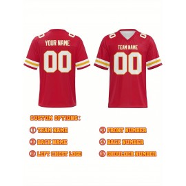 Personalized Football jersey Custom Football jersey Printed T-shirts Customize your favorite team and number, Everyday personalized hip-hop short-sleeved shirts, button- shirts